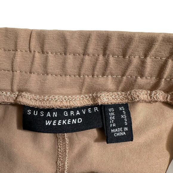 Susan Graver Weekend Regular Pull OnPremium Stretch Crop Pants Tan Womens Sz XS - Picture 7 of 9